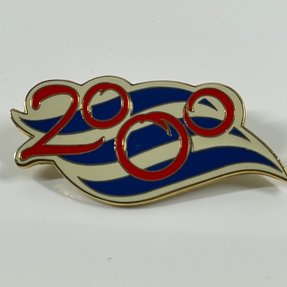 Disney Pin Vintage 2000 Millennium Celebration Red White Blue Enamel Gold Tone